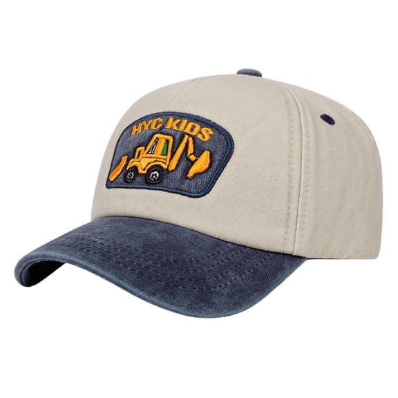 ROHUUQUE Boys Girls Baseball Cap Excavator Print Construction Soft Top Sun Hat for Toddler Kids Outdoor Adventure
