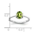 thumbnail image 3 of Solid 14k White Gold 7x5mm Oval Peridot Green August Gemstone Engagement Ring Size 7.5, 3 of 6