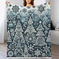 thumbnail image 3 of nygtbtfer Throw Blanket for Couch Christmas Trees and Blue Soft Fuzzy Plush Blanket Bedding Cozy Lightweight Blue and Tree Blanket for Couch Sofa Bed Office for Kids and Adults White, 3 of 6