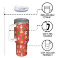 thumbnail image 4 of Christmas 40oz Tumbler– Stainless Steel Insulated Tumbler with Handle and Straw, Large Capacity Travel Cup for Hot & Cold Drinks, 4 of 7