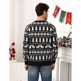 thumbnail image 3 of Yesfashion Man's Christmas Sweater Reindeer Snowflake Pattern Crew Neck Holiday Pullover Knitwear, 3 of 4