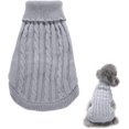 thumbnail image 1 of Pull pour Animaux, Chandails en Molleton pour Chiens, Pull à Col Roulé en Tricot pour Chiens (Gris L), 1 of 5