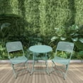 thumbnail image 3 of Four Seasons Courtyard Padova Foldable 3 Piece Bistro Dining Set, Blue, 3 of 6