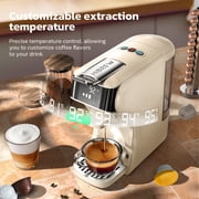 HiBrew H1B 6-in-1 Single Serve Multi-Capsule with Smart LED Indicator, 20Bar Hot/Cold Brewing Coffee Maker for Kcup*,DG*,Nes*,Pods & Powder (Beige)