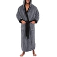 thumbnail image 5 of ZHaobin Hooded Bathrobe Super Soft Fluffy Men'S Hooded Bathrobe with Adjustable Belt Highly Absorbent Solid Color Design (Blue Black,M), 5 of 7