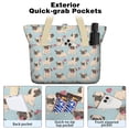 thumbnail image 2 of Tote Bag for Women - Pug and Love Heart Shoulder Bag - Large Utility Work Duffle Bag with Zipper Handbag for Travel, Work, Sprots, 2 of 5