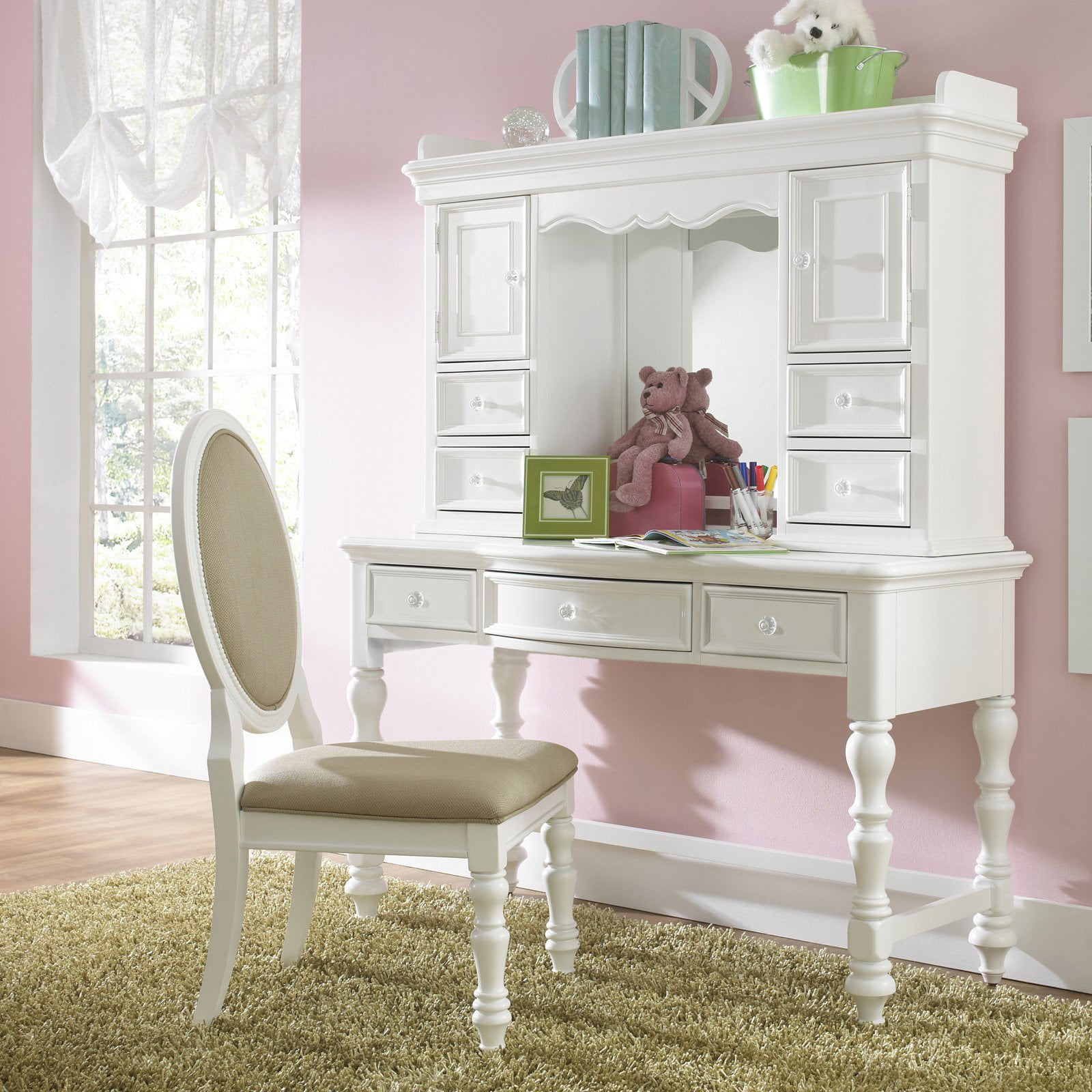 Sweetheart 3 Drawer Desk Vanity White Com