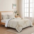 thumbnail image 5 of Quilts Twin XL Size, Vintage Ivory Starfish Soft Comforter Bedding Set for Bed, Summer Coastal Beach Marine Life Lightweight Quilted Bedspread with Pillow Cover(2 Pieces) for All Season, 68x98 Inch, 5 of 9