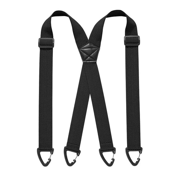 Men's 4 Clip Suspenders, X Back Hidden Work Suspenders with Hook Clips, Heavy Duty for Hikers Seniors Dress Pants(Black)