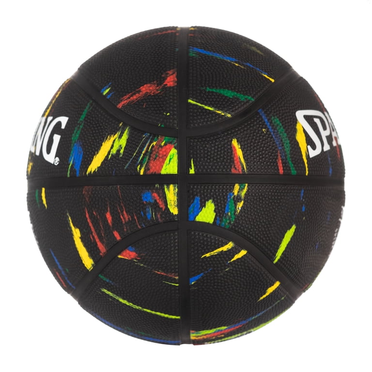 Spalding Black Marble Outdoor Basketball, Multi-Color, Rubber