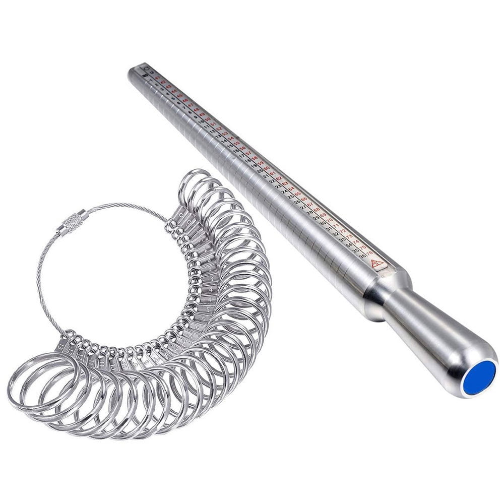 anself metal ring sizer set finger measuring ring with rings mandrel