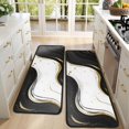 thumbnail image 4 of Kitchen Rugs Sets Of 2,Black White Gold Marble Pattern Anti Fatigue Kitchen Mat Rugs Non Slip Washable,Decorative Kitchen Floor Mats for Kitchen,Sink,Laundry,17"x47"+17"x47", 4 of 5