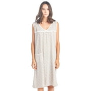 Casual Nights Women's Cotton Sleeveless Nightgown Sleep Shirt Chemise