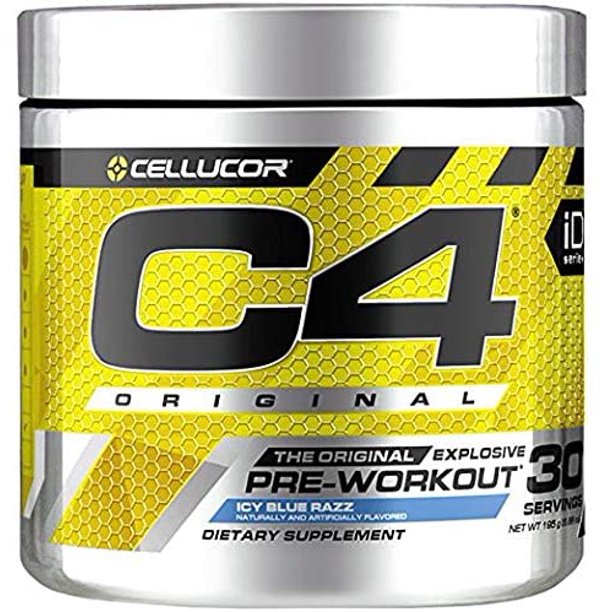 Cellucor Icy Blue Razz C4 Original Explosive Pre Workout Dietary Supplement 6 9 Oz 25 Servings Walmart Com