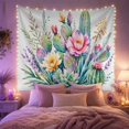 thumbnail image 2 of Lush Desert Cactus Garden on White Background Serene Watercolor for Plant Lovers Botanical Wall Art Decor Housewarming Gift Tapestry Wall Hanging for Bedroom and Living Room, 2 of 7