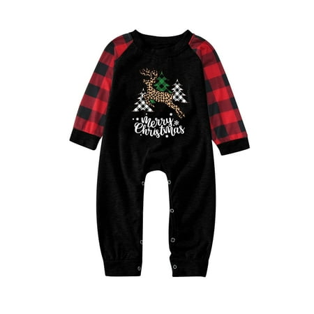 

ketyyh-chn99 Matching Plaid Pajamas for Family And Dog Christmas Pjs Deer Plaid Print Long Sleeve T Christmas Pajamas for Family of 4