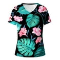 thumbnail image 4 of T-shirts Graphiques pour Femmes Mode Femmes Impression Décontractée Col en V Manches Courtes T-Shirt Ample Hauts T-Shirts à Manches Courtes pour Femmes Hauts à Manches Courtes pour Femmes T-Shirts Sois Gentille pour Femmes, 4 of 4