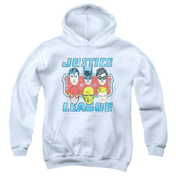 Dc - Faces Of Justice - Youth Hooded Sweatshirt - Medium
