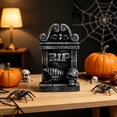 thumbnail image 5 of TanSiDing Halloween Tombstone Resin Ornament Eerie Graveyard Decoration Creepy Haunted House Decor Spooky Cemetery Prop Scary Vibes for Halloween Party Home Mantel Shelf Table Decor, 5 of 6