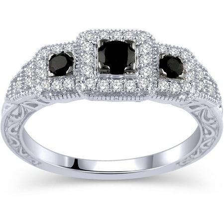 1/2 Carat T.W. Diamond Sterling Silver Three-Stone Ring