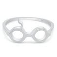 thumbnail image 3 of AFFY Harry Potter Lightening Bolt Glasses Ring In 14K White Gold Over Sterling Silver, 3 of 7