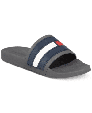 grey tommy hilfiger slides
