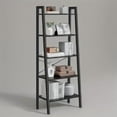 thumbnail image 2 of 67.7''H Ladder Shelf, 5-Tier Bookshelf, Storage Rack with Wood Surface, 2 of 6