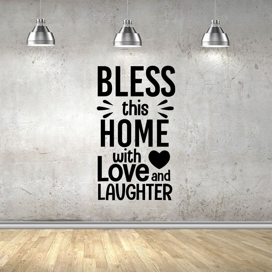 Bless Our Home with Love and Laughter Vinyl Wall Decal Sticker Home Decor 