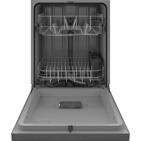 GE - Front Control Built-In Dishwasher with 55 dBA - Stainless Steel