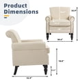 thumbnail image 2 of UIXE Accent Chairs for Living Room Comfy Beige Armchair for Bedroom Upholstered Arm Chair Side Seating for Home Office, 2 of 7