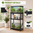 thumbnail image 6 of Snughome 10 Gallon Aquarium Stand, 3 Tier Fish Tank Stand with Storage, Heavy Metal Reptile Tank Stand, Holds 220lbs, 20.47" x 11.42" x 30.91", Black, 6 of 8