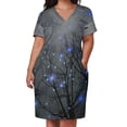 thumbnail image 2 of La vista de las estrellas Me hace ensueño vestido largo holgado con bolsillos para mujer vestidos de verano, 2 of 6