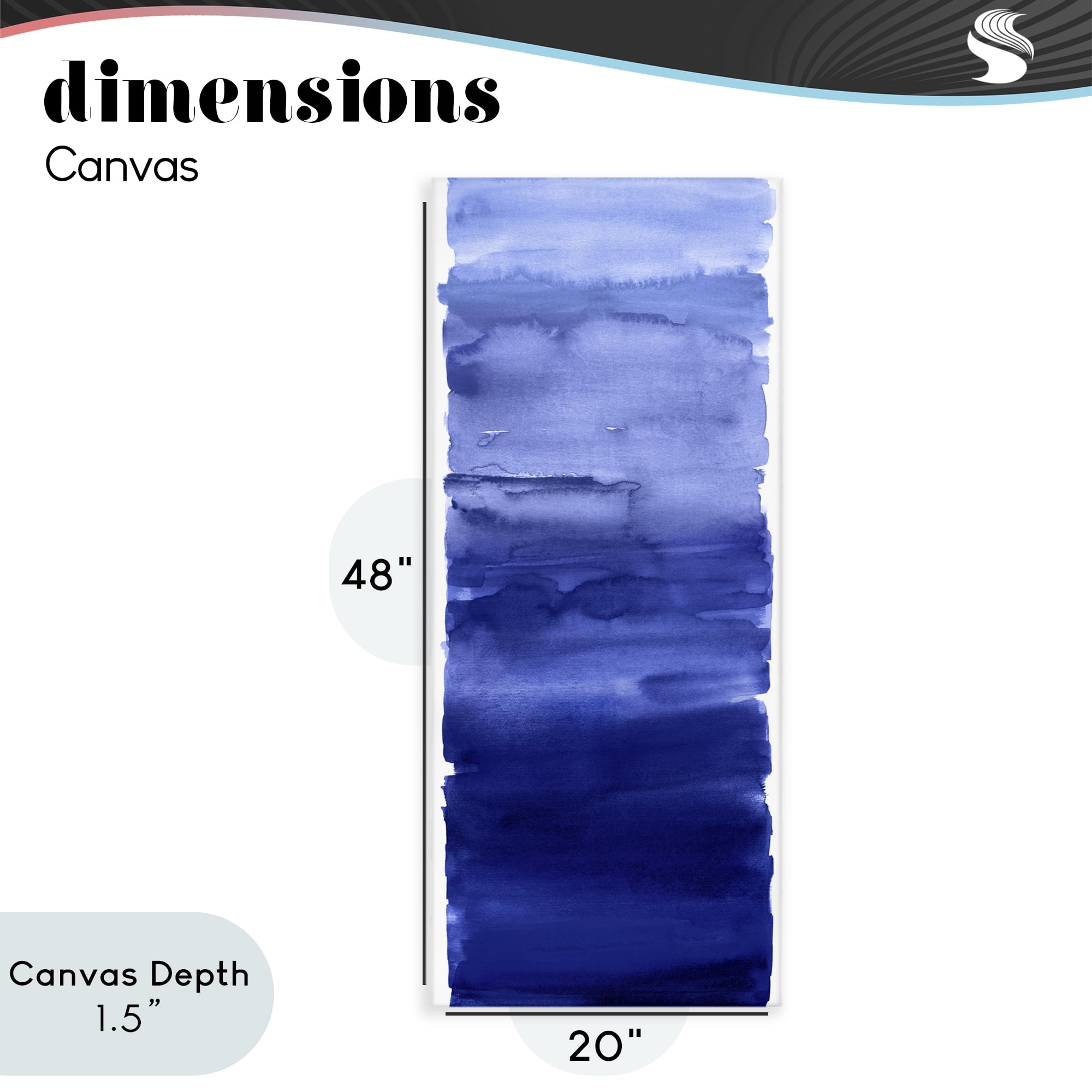 Stupell Industries Indigo Blend Gradient Canvas Wall Art, design by Allie Corbin