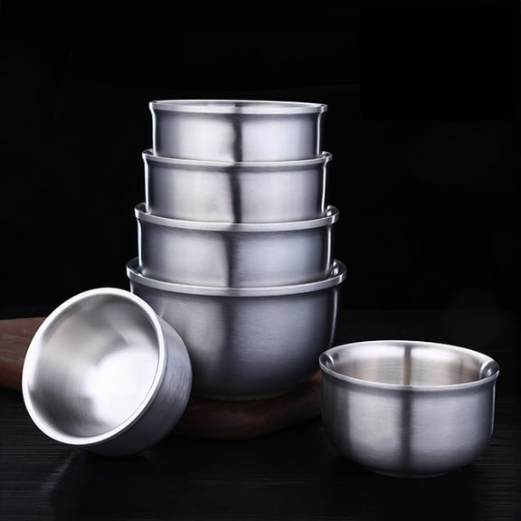 Raindrops 1Pc Dinner Bowl 304 Stainless Steel Egg Mixing Insulated Soup Pasta Rice .5x14.5In