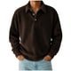 thumbnail image 1 of pstuiky camisa de manga larga para hombre, Cárdigan informal de manga larga con solapa y botones para hombre, color liso salir tops xxl, 1 of 4