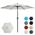 thumbnail image 2 of Mayincolor 7.5 Ft Patio Umbrella Outdoor Market Table Umbrella Luxury Aluminum Pole Umbrella with Push Button Tilt and Crank, 6 Ribs, Polyester Canopy, Beige, 2 of 11