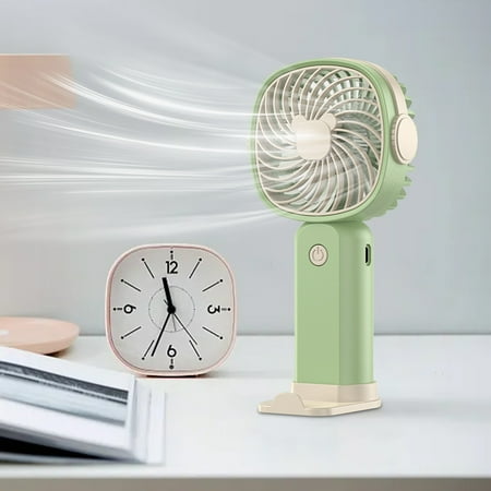 

Wrjufa Mini USB Handheld Multifunctional Desktop With Stand And Student Outdoor Portable Portable Small Fan Mint Green