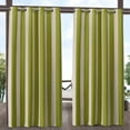thumbnail image 2 of Exclusive Home Canopy Stripe Indoor Outdoor Grommet Top Curtain Panel Pair, 54"x108", Kiwi Sand, 2 of 8