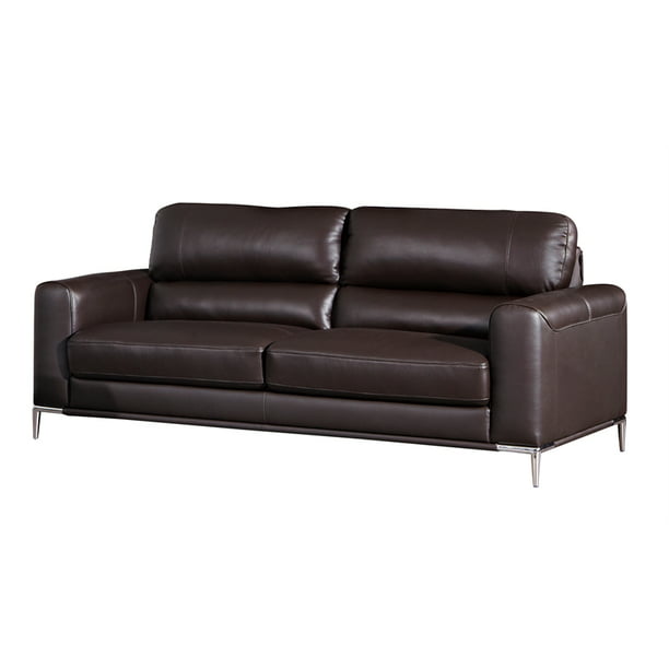 Italian Leather Sofa, Dark Chocolate Brown Leather Sofa
