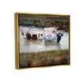 thumbnail image 3 of Stupell Longhorn Cattle Bathing Rural Pond Animals & Insects Painting Gold Floater Framed Art Print Wall Art, 3 of 9