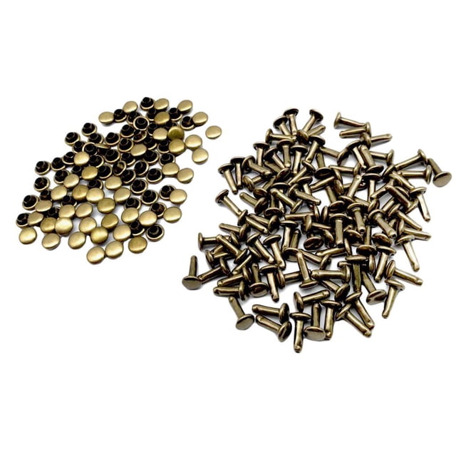 100 juegos de Remaches de doble tapa Hugo 6x10mm Bronce