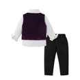 thumbnail image 2 of CARETOO Toddler Baby Boy Clothes Suit 2-7T Formal Wedding Dress Shirt Bowtie Velvet Waistcoat Pants, 2 of 17