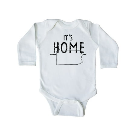 

Inktastic It s Home- State of Pennsylvania Outline Distressed Text Gift Baby Boy or Baby Girl Long Sleeve Bodysuit