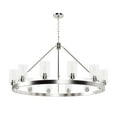 thumbnail image 2 of Hunter - Hartland 12-light Brushed Nickel, Extra Large Chandelier, Dimmable, Transitional Style, Wagon Wheel Shaped, for Bedrooms, Dining, Living Rooms - 13059, 2 of 7