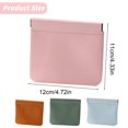 thumbnail image 3 of JUMNUYCUH Snap Closure Leather Organizer Pouch, Portable Waterproof No Zipper Self-Closing Mini Makeup Bag, Small Travel Storage Bag for Cosmetics Headphones Jewelry, Pouches for Purse, Blue, 3 of 9