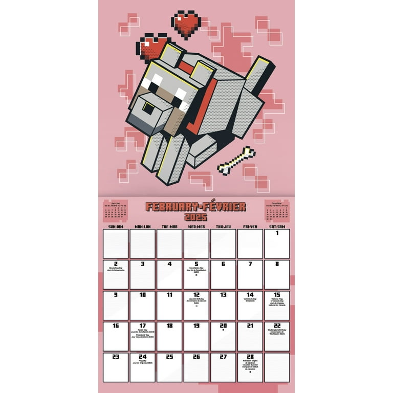 trends-international-2025-minecraft-wall-calendar-magnetic-frame-walmart-com