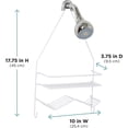 thumbnail image 6 of Rust Resistant Hanging Shower Caddy, Over the Shower Head Caddy with 1 Wide Shelf and Built In Soap Dish, Steel Bathroom Hanging Organizer, White, 6 of 6