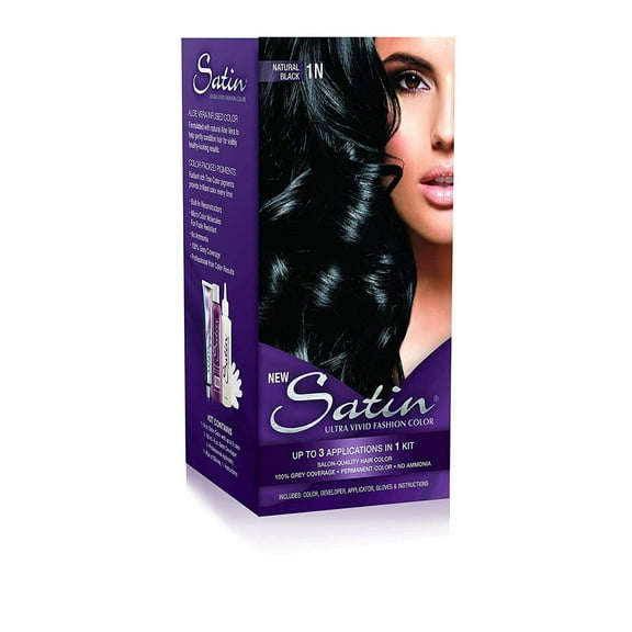 Satin Hair Color Kit Natural Black 1N (3 Application)