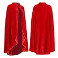 thumbnail image 4 of Women's Vintage Medieval Cloak Stand Collar Velvet Gold Trim Renaissance Cape for Adult, 4 of 7
