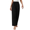 thumbnail image 2 of Pounoo Women's High Waist Tie Waist Wide Leg Pants with Belt Detail Casual Office Work Wear Lightweight Breathable Comfortable Trousers Gift, 2 of 6